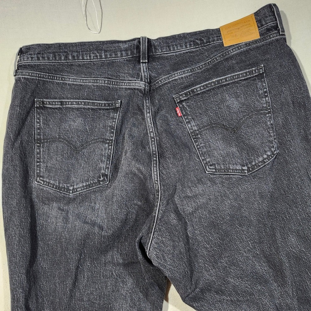 Levis Premium 70s High Flare Jeans‎ Womens 22W Dark Wash Black Denim High Rise